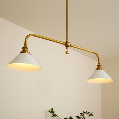 Two-Head Pendant Light with White Shades - Image 28