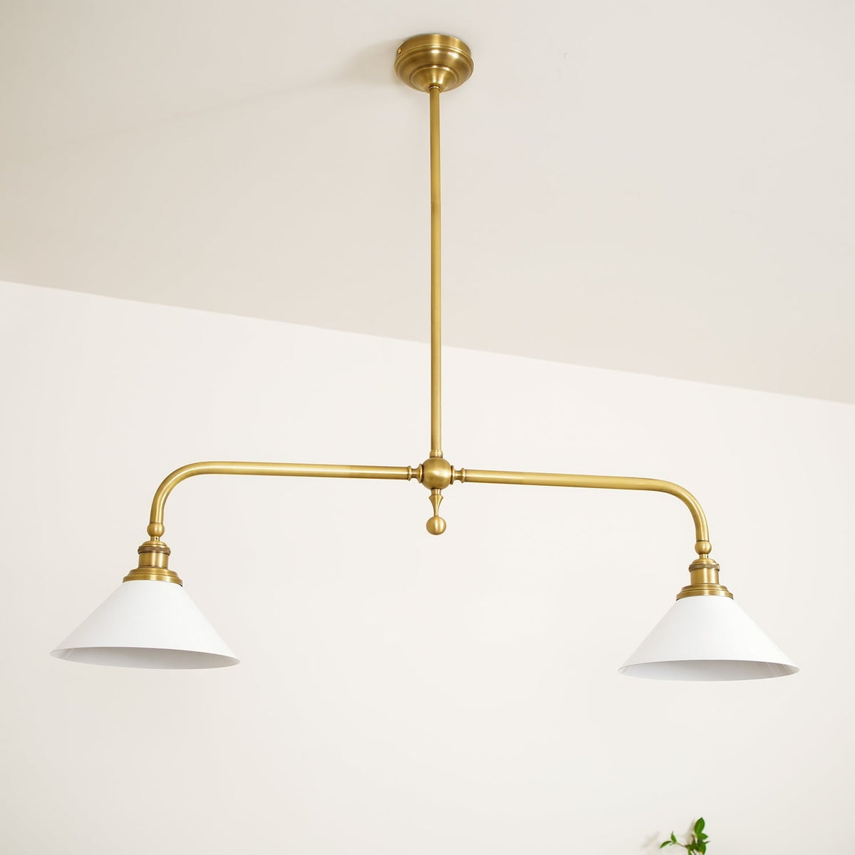 Two-Head Pendant Light with White Shades - Image 29