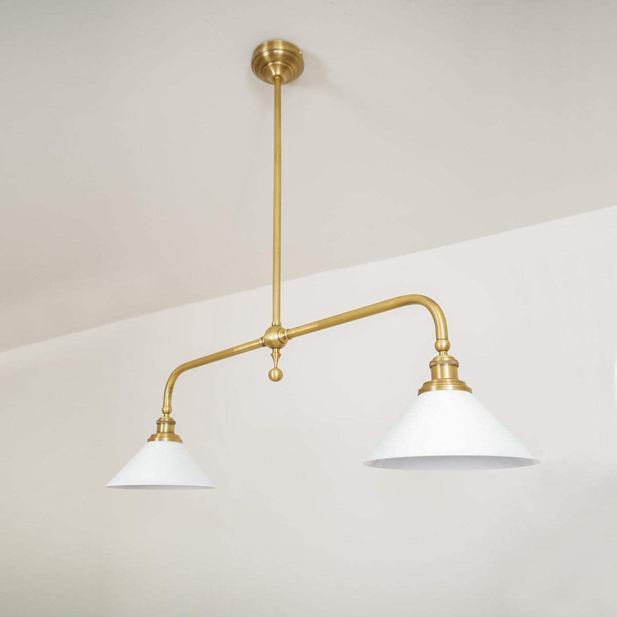 Two-Head Pendant Light with White Shades - Image 30