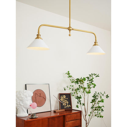 Two-Head Pendant Light with White Shades - Image 31
