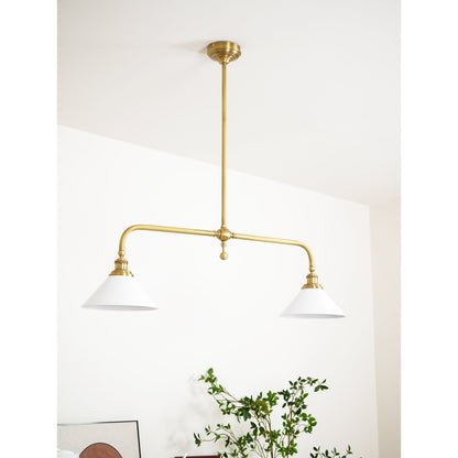 Two-Head Pendant Light with White Shades - Image 34