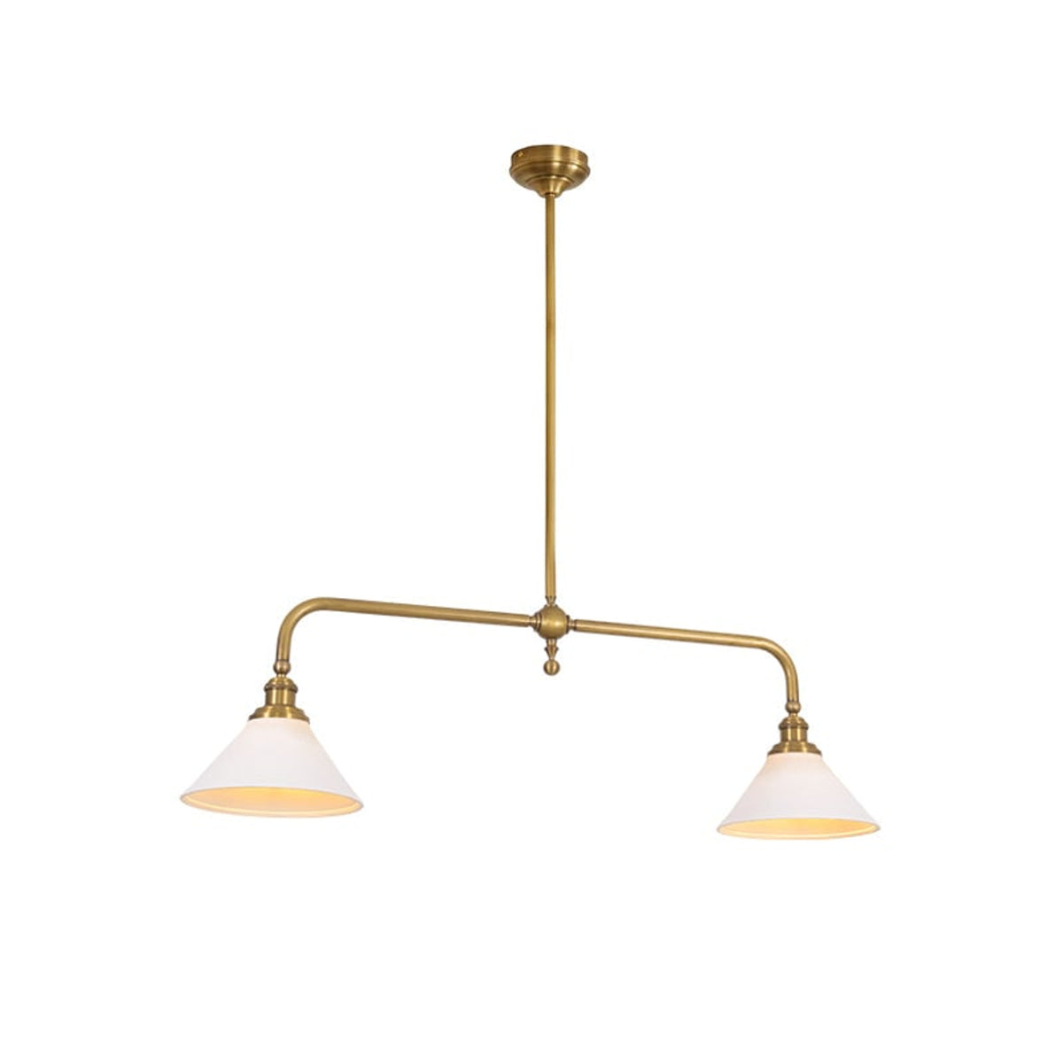 Two-Head Pendant Light with White Shades - Image 39