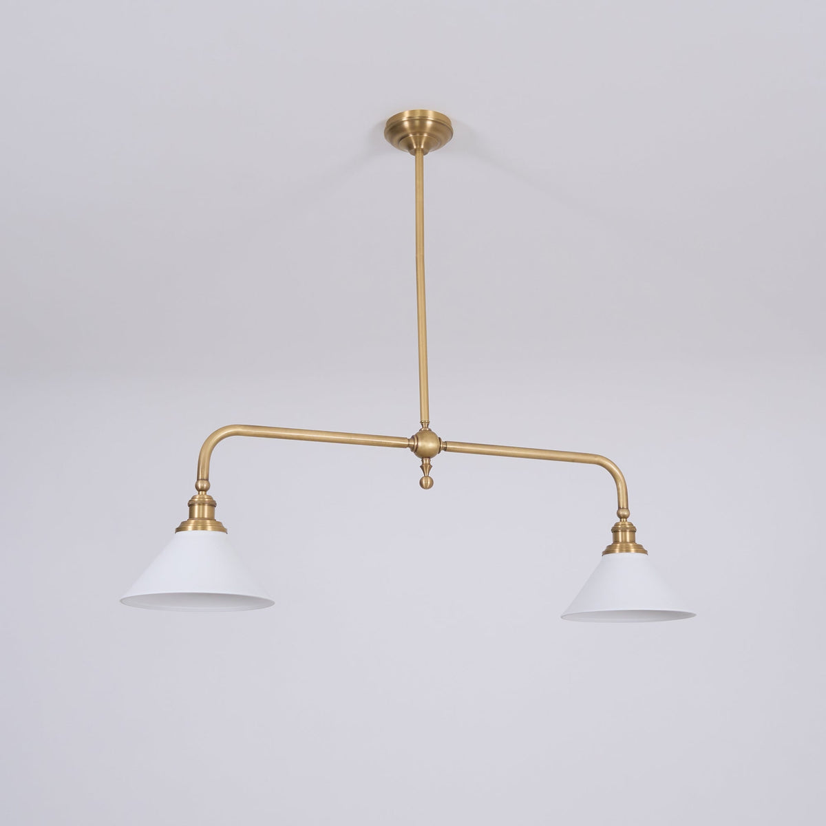 Two-Head Pendant Light with White Shades - Image 40