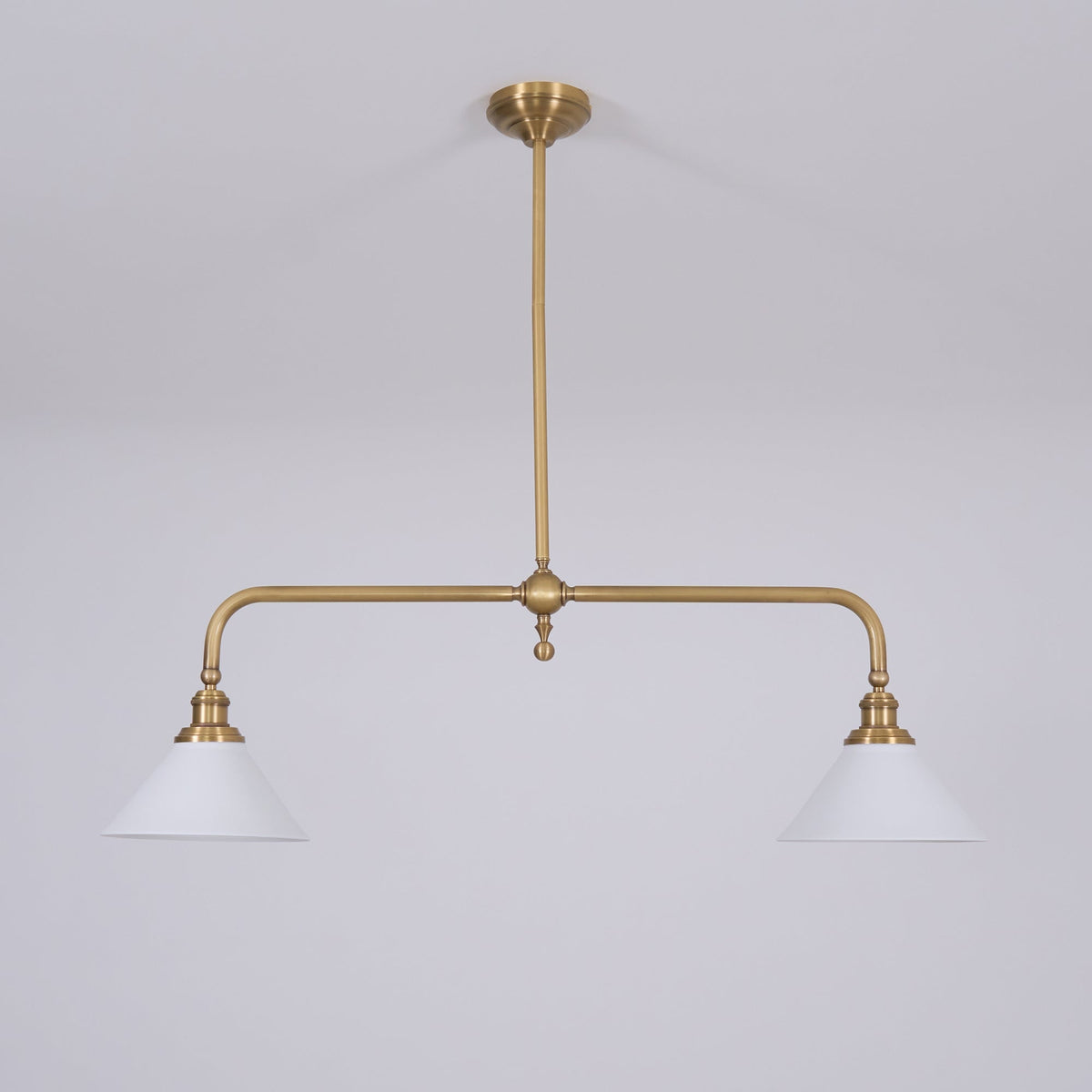 Two-Head Pendant Light with White Shades - Image 41