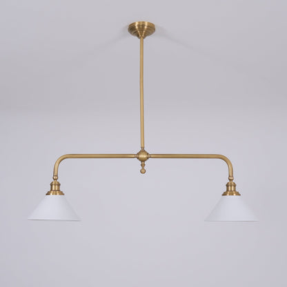 Two-Head Pendant Light with White Shades - Image 41