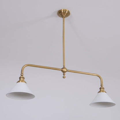Two-Head Pendant Light with White Shades - Image 42