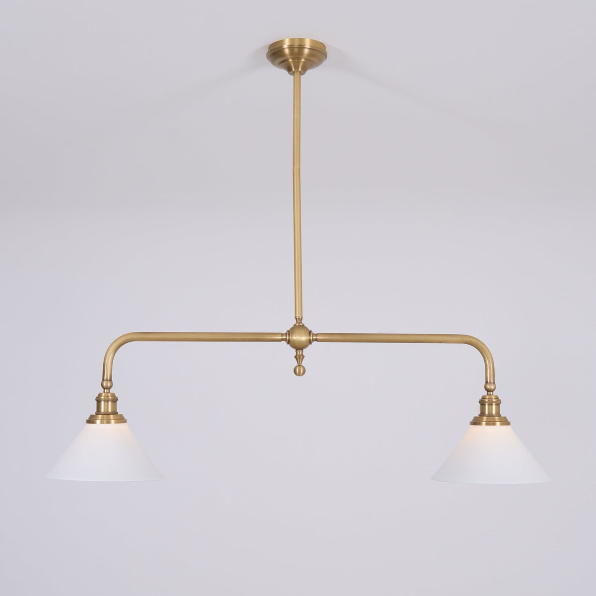Two-Head Pendant Light with White Shades - Image 44