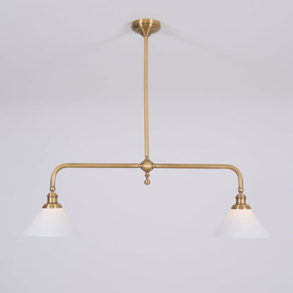 Two-Head Pendant Light with White Shades - Image 44