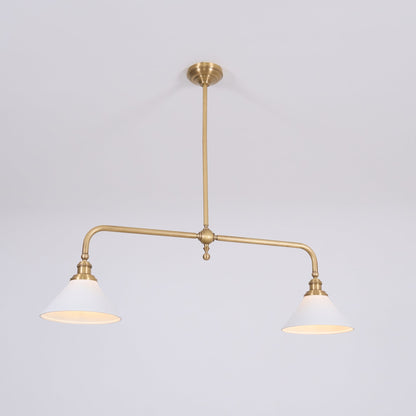 Two-Head Pendant Light with White Shades - Image 45