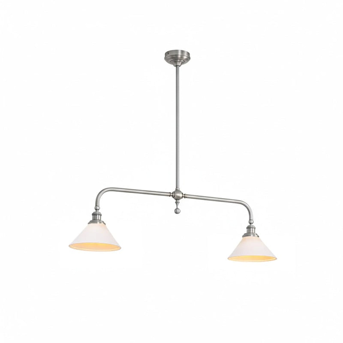 Two-Head Pendant Light with White Shades - Image 58
