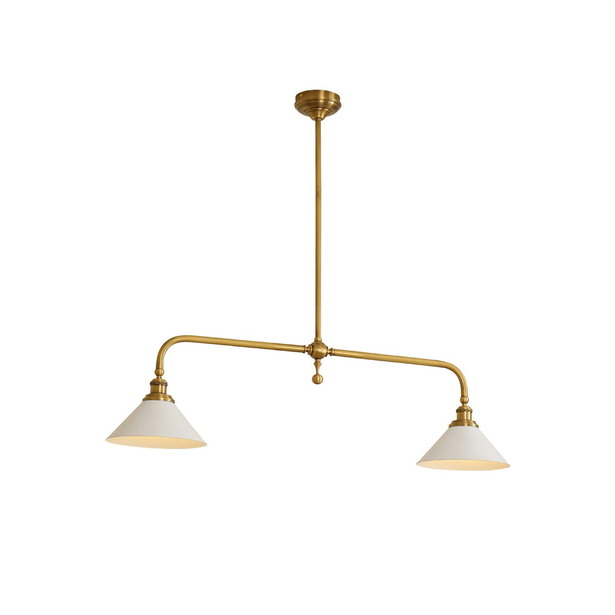 Two-Head Pendant Light with White Shades - Image 60