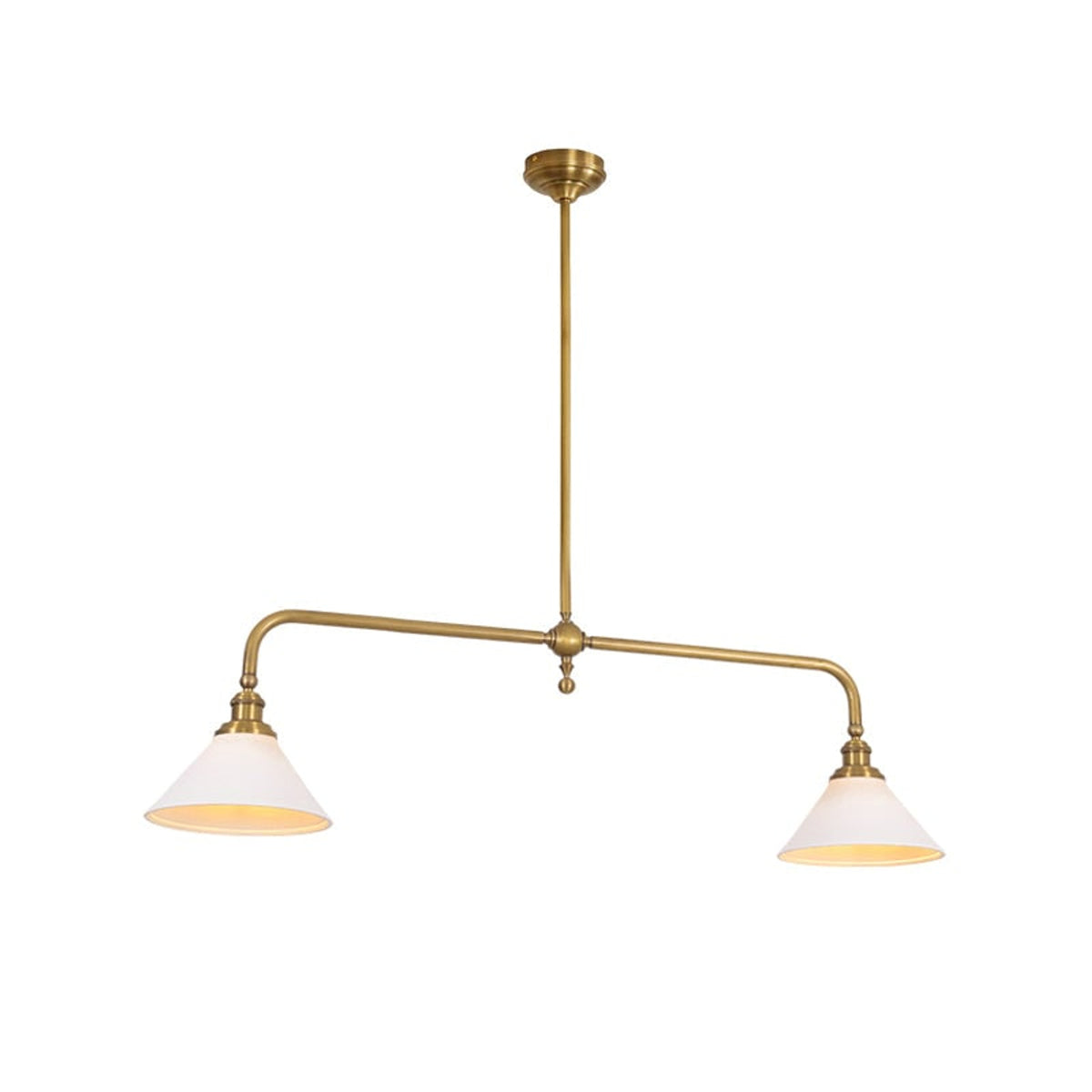 Two-Head Pendant Light with White Shades - Image 61