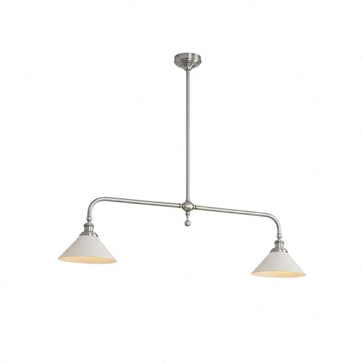 Two-Head Pendant Light with White Shades - Image 62