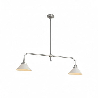 Two-Head Pendant Light with White Shades - Image 62
