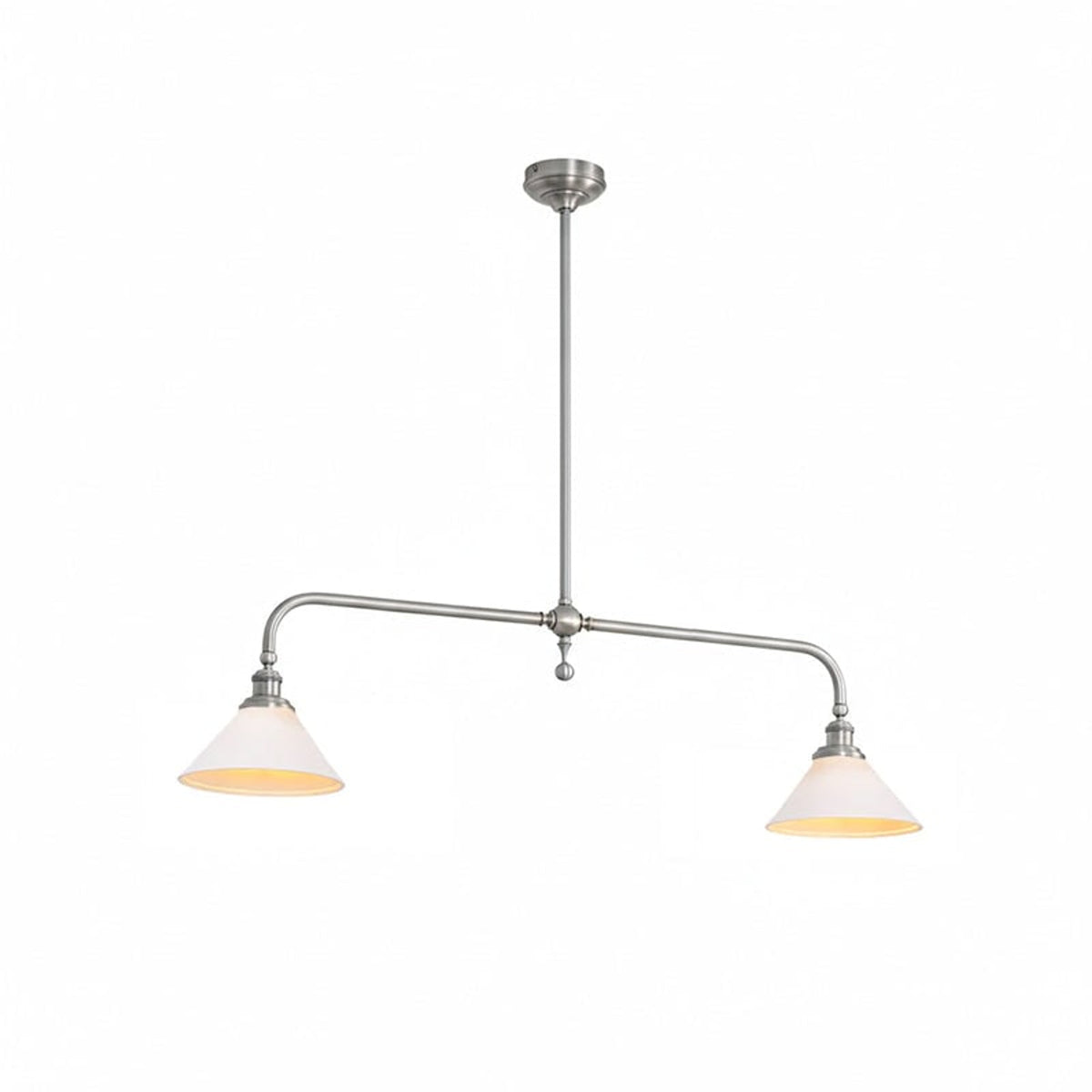 Two-Head Pendant Light with White Shades - Image 63