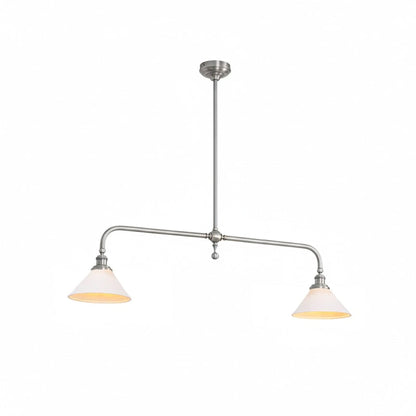 Two-Head Pendant Light with White Shades - Image 63