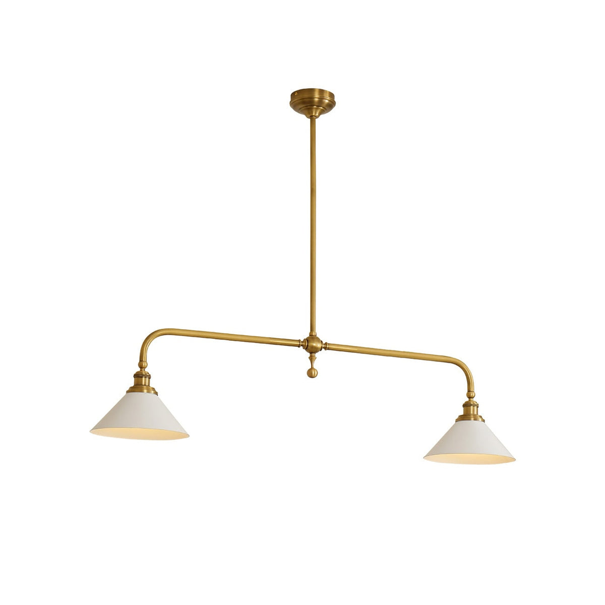 Two-Head Pendant Light with White Shades - Image 64