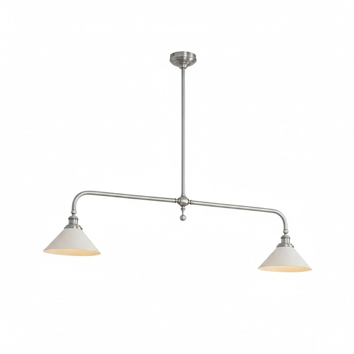 Two-Head Pendant Light with White Shades - Image 66
