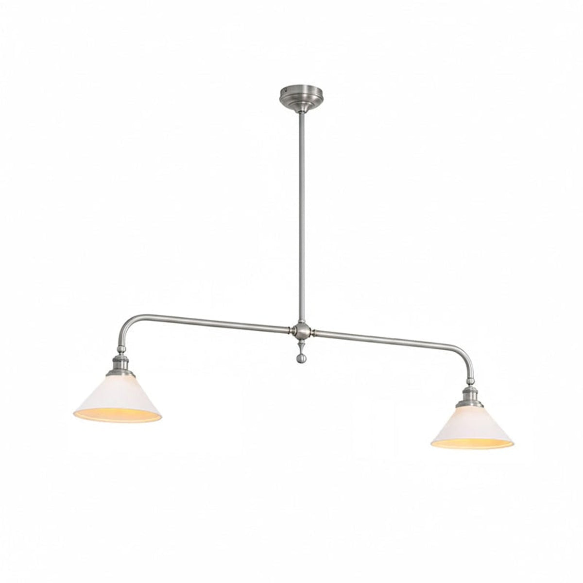 Two-Head Pendant Light with White Shades - Image 67