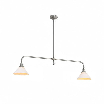 Two-Head Pendant Light with White Shades - Image 67