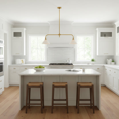 Two-Head Pendant Light with White Shades - Image 7