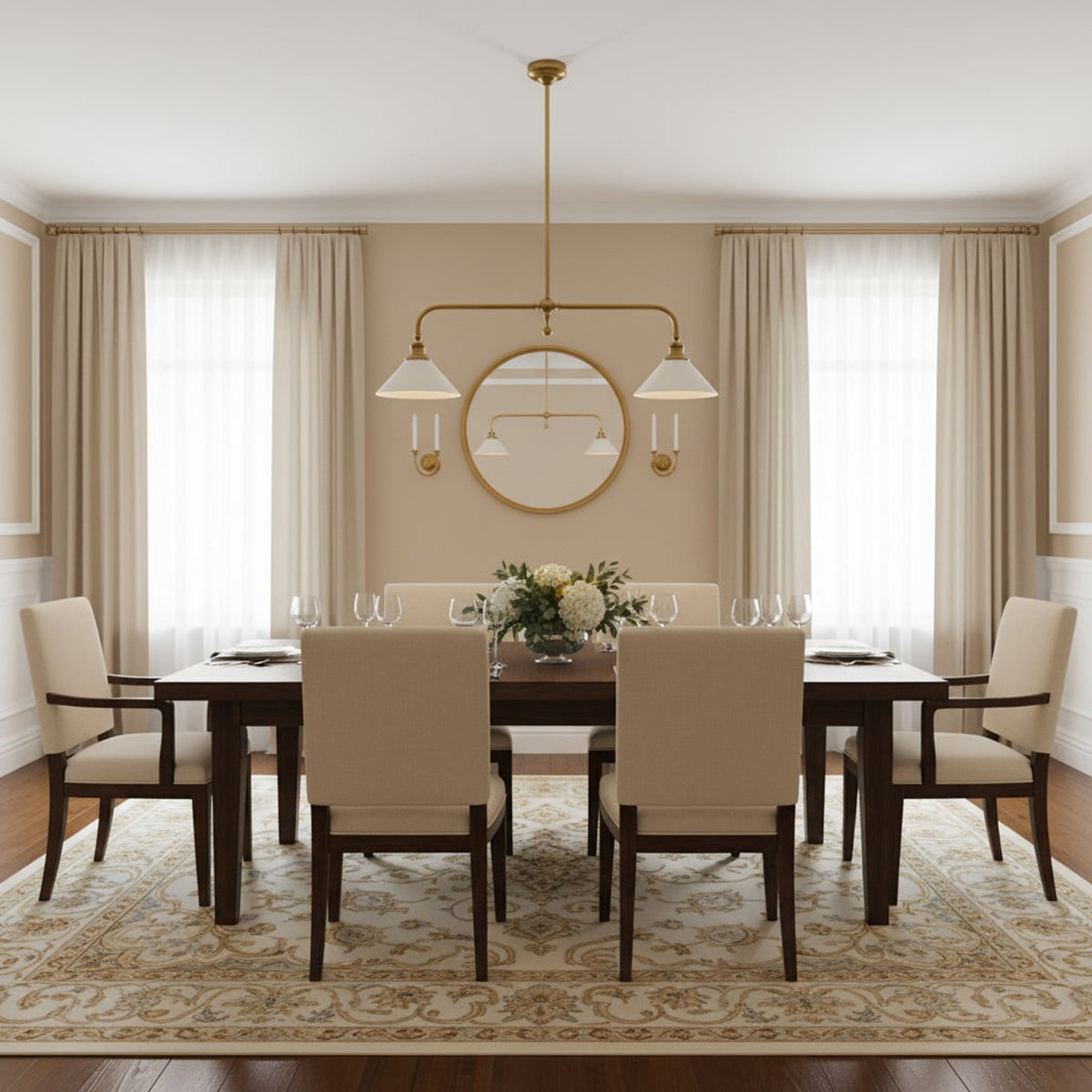 Two-Head Pendant Light with White Shades - Image 8