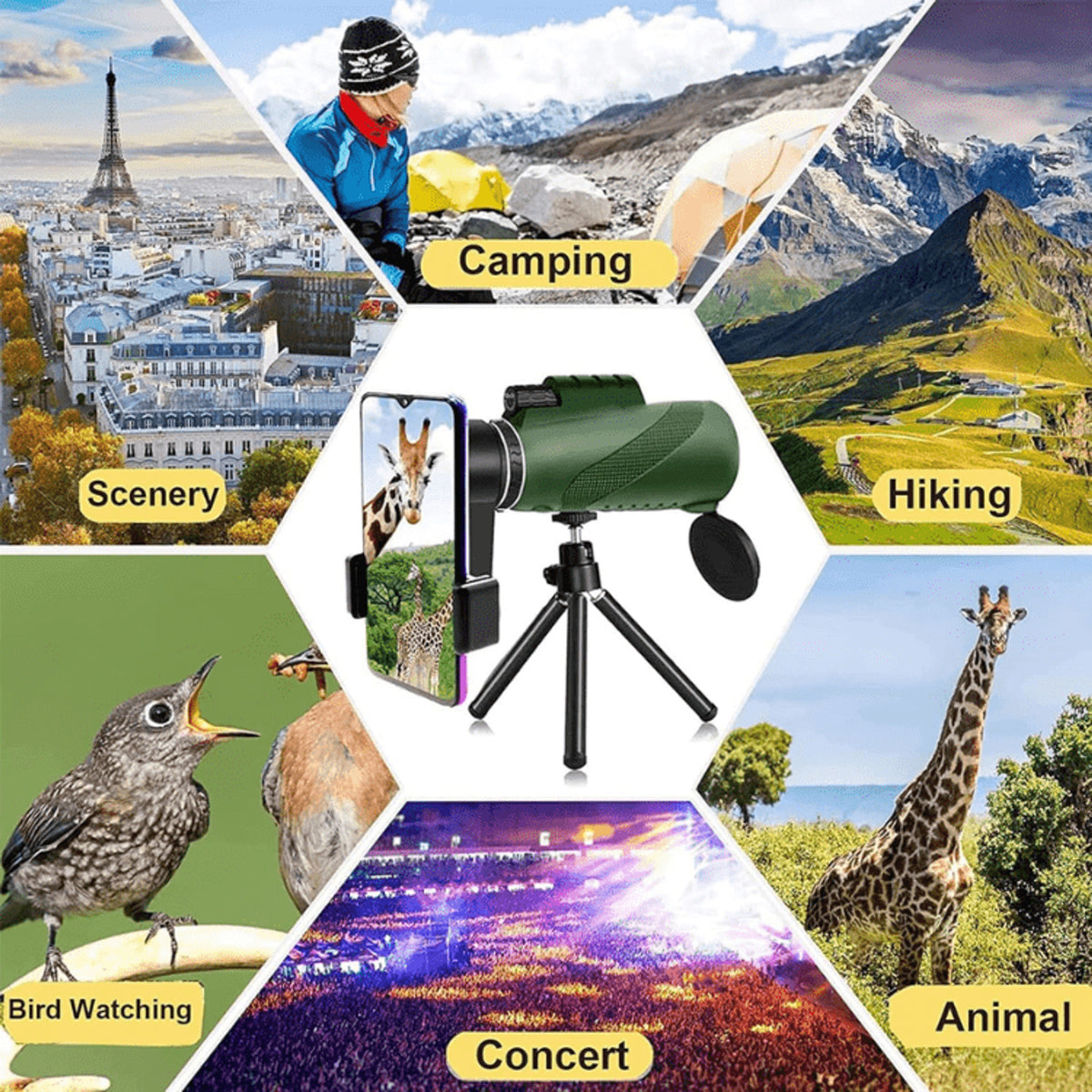 Ultra-Zoom Monocular Telescope 600x HD Lens Compact For Hiking & Birdwatching - Image 8