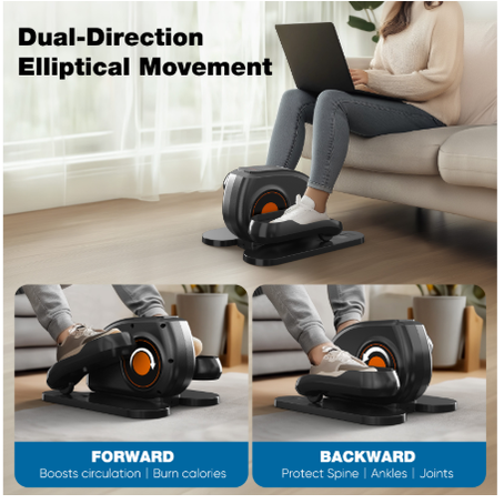 Under Desk Elliptical Machine With LED Monitor And Remote Control For Home Office - Image 1
