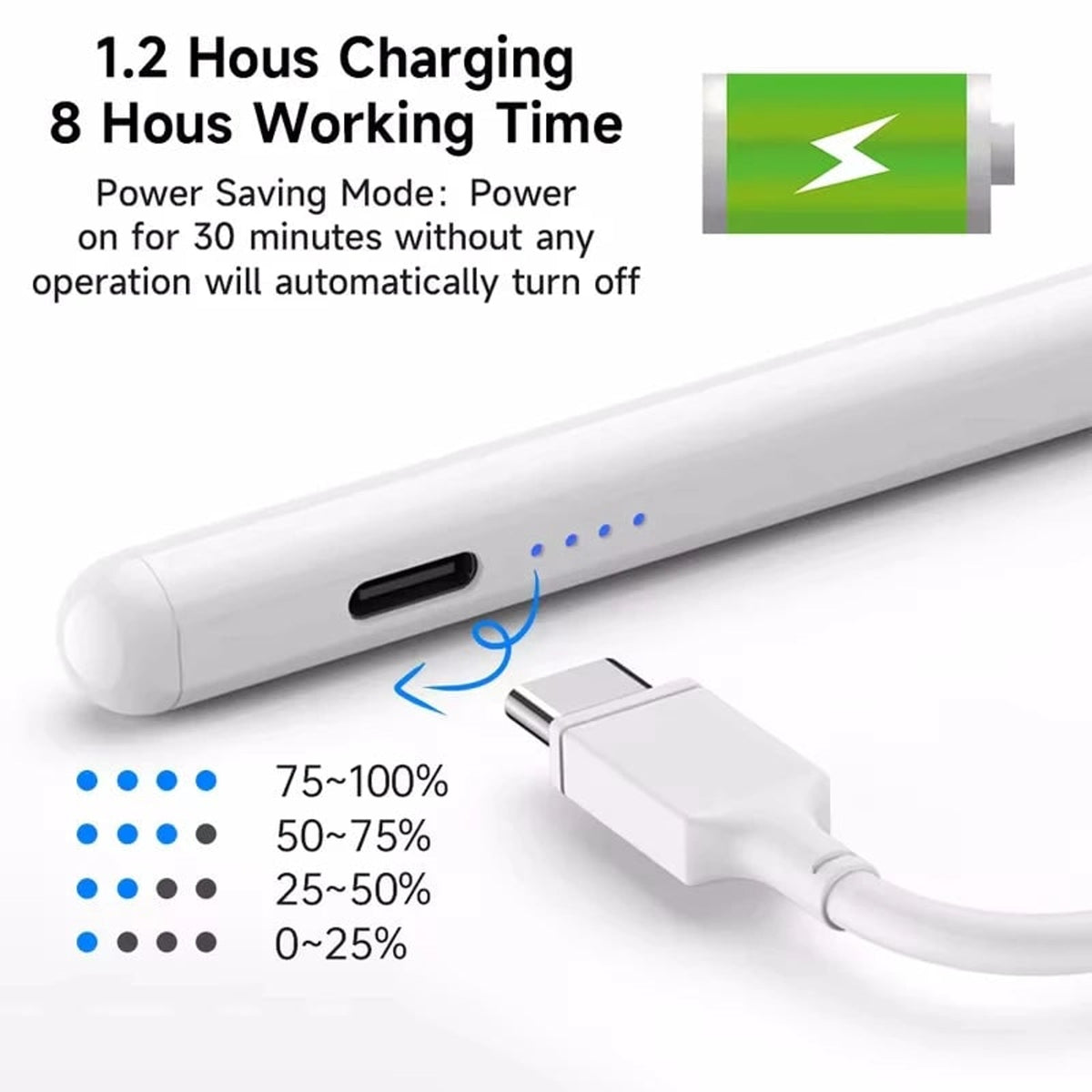 Universal Touch Stylus Pen For Tablets With Durable Design Compatible With iPad And Android Devices - Image 3