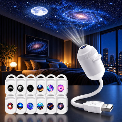 USB Starry Sky Projector With Interchangeable Designs For Bedroom Atmosphere - Image 4