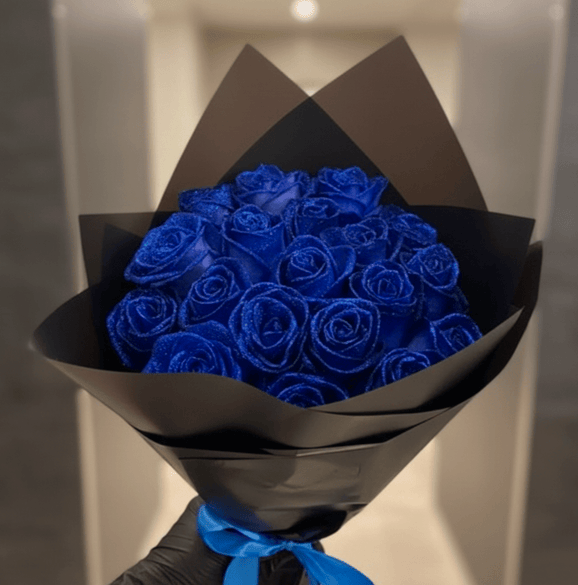 Valentine's Day Artificial White Rose Bouquet With Glitter Romance For Home Culture - Image 6