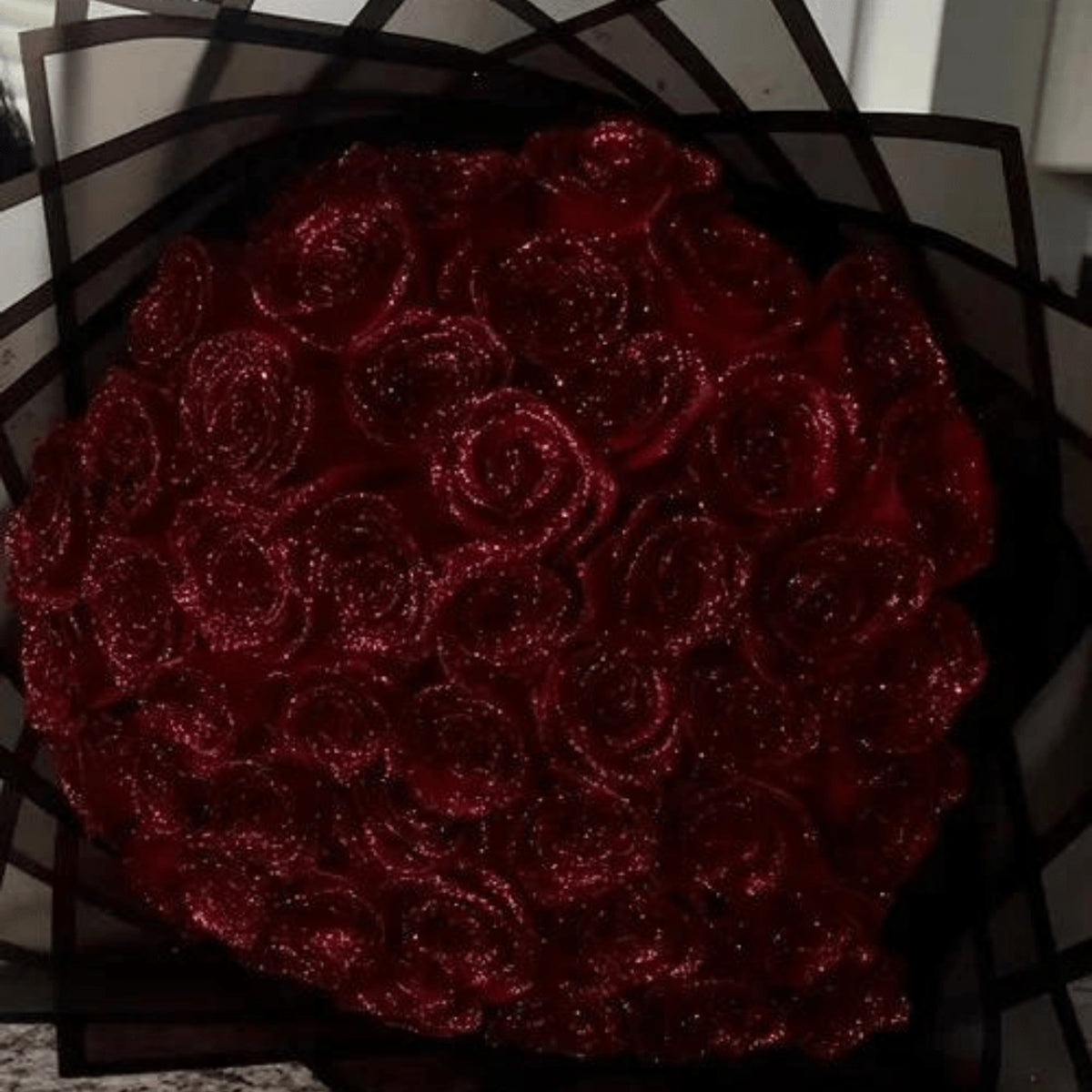 Valentine's Day Artificial White Rose Bouquet With Glitter Romance For Home Culture - Image 2