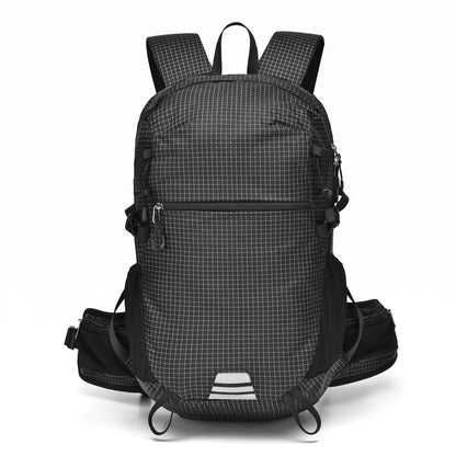 Lightweight Hiking Backpack with Secure Daypack and Pattern - Black