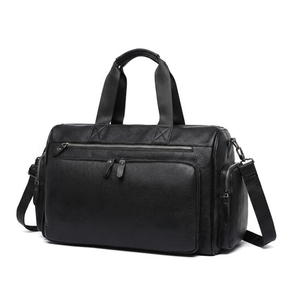 Weekender Travel Bag with Adjustable Structured Duffel and Zippered Compartments - Brown