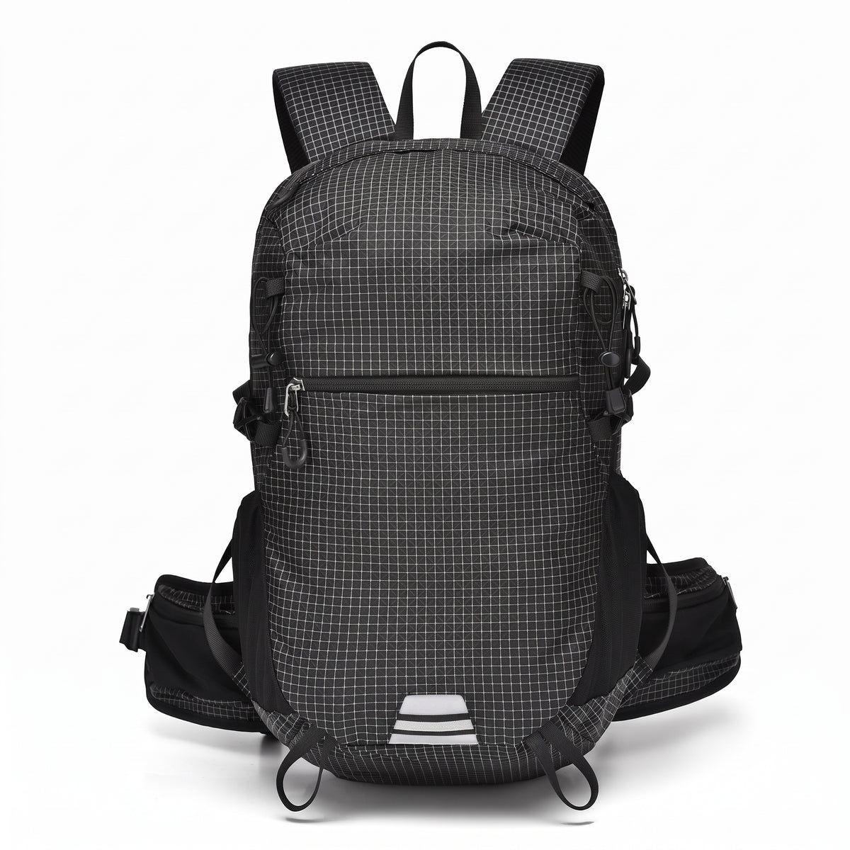 Lightweight Hiking Backpack with Secure Daypack and Pattern - Gray