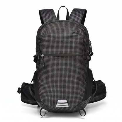 Lightweight Hiking Backpack with Secure Daypack and Pattern - Gray