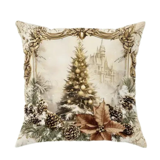 Velvet Christmas Cushion Cover With Festive Print - Image 3