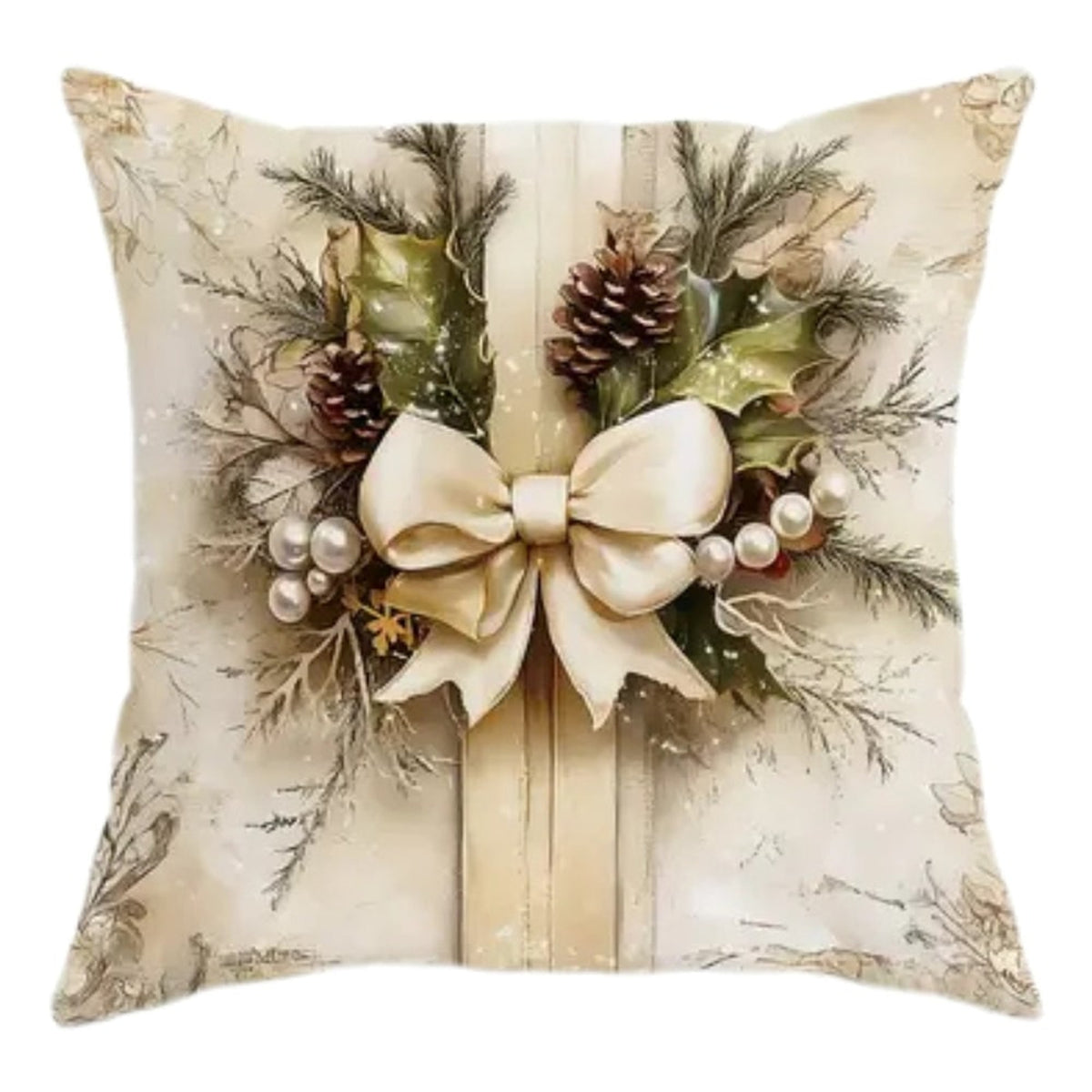 Velvet Christmas Cushion Cover With Festive Print - Image 4