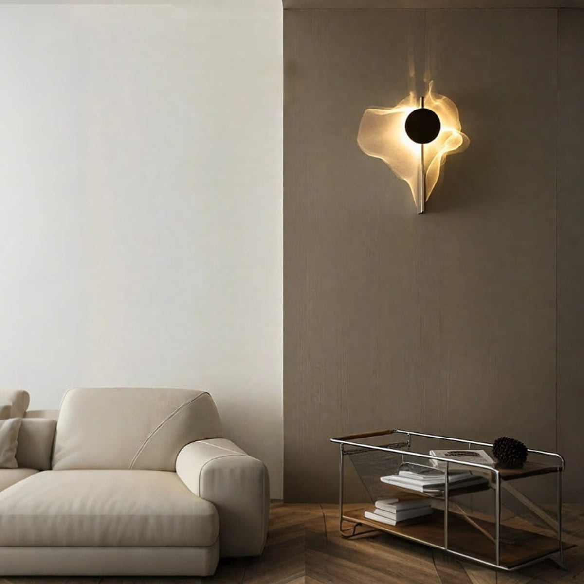 Velwave Aluminum Wall Light With Ripple Pattern - Image 7