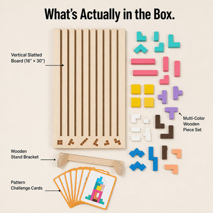 Vertical Wooden Block Puzzle For Screen-Free Focus - Image 6