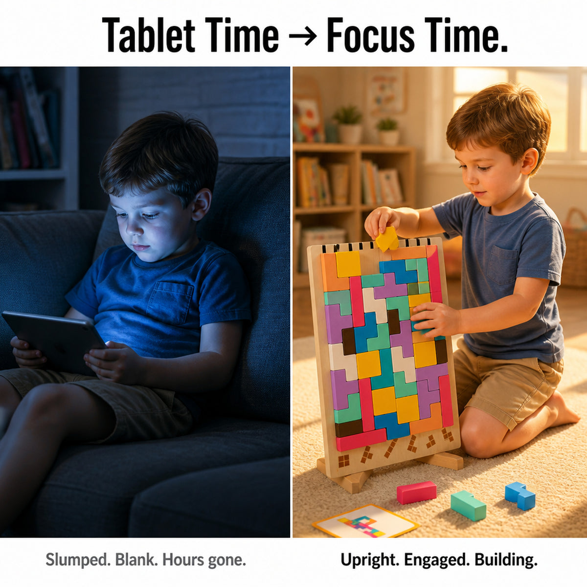 Vertical Wooden Block Puzzle For Screen-Free Focus - Image 7