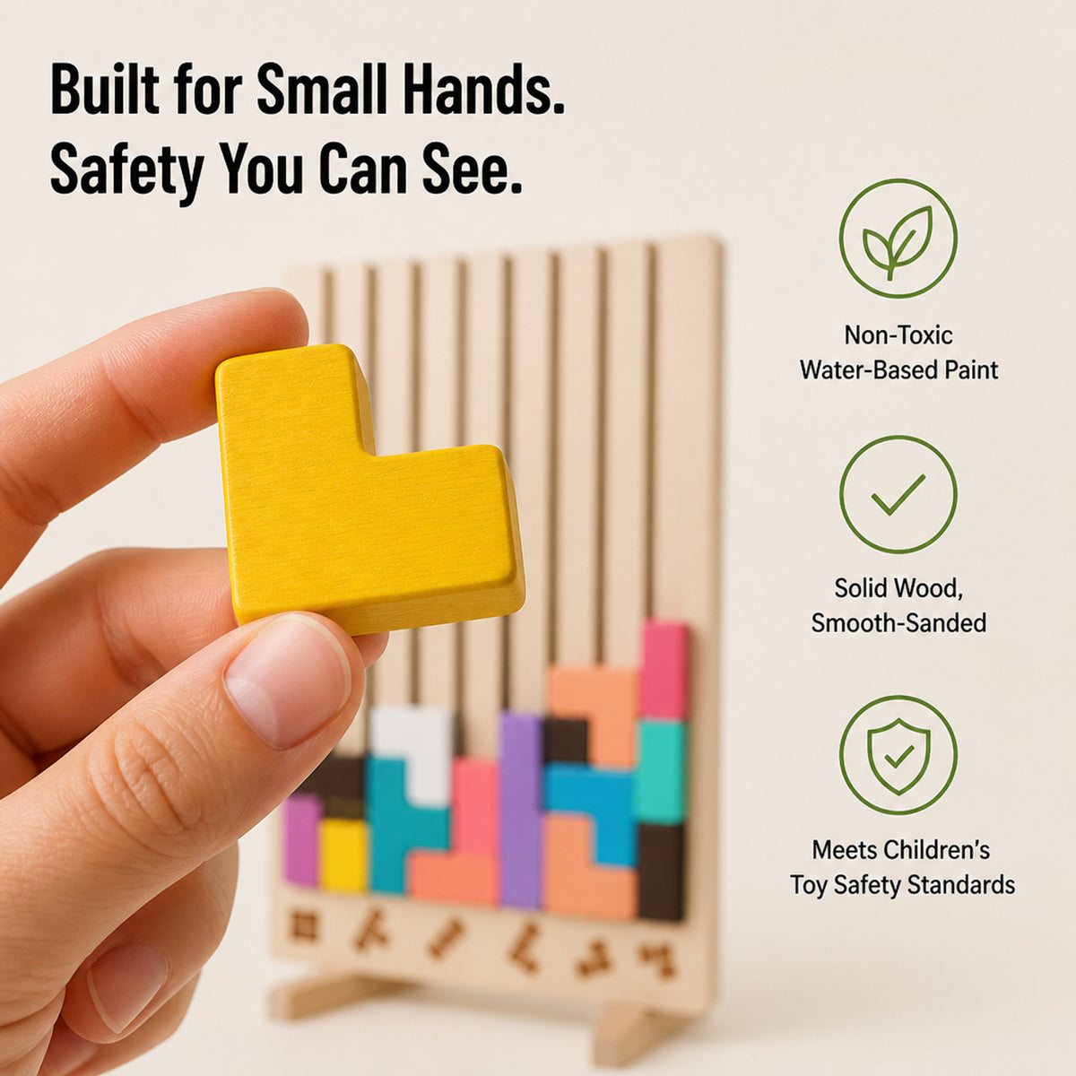 Vertical Wooden Block Puzzle For Screen-Free Focus - Image 8