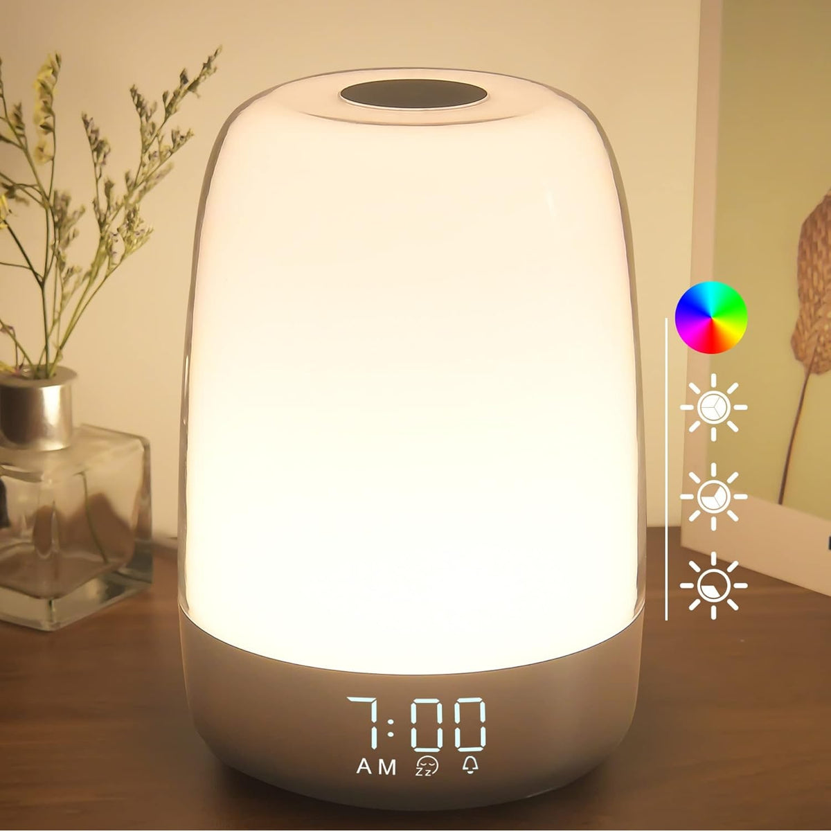 Wake Up Light Alarm Clock With Sunrise Simulation And Rechargeable Battery - Image 1