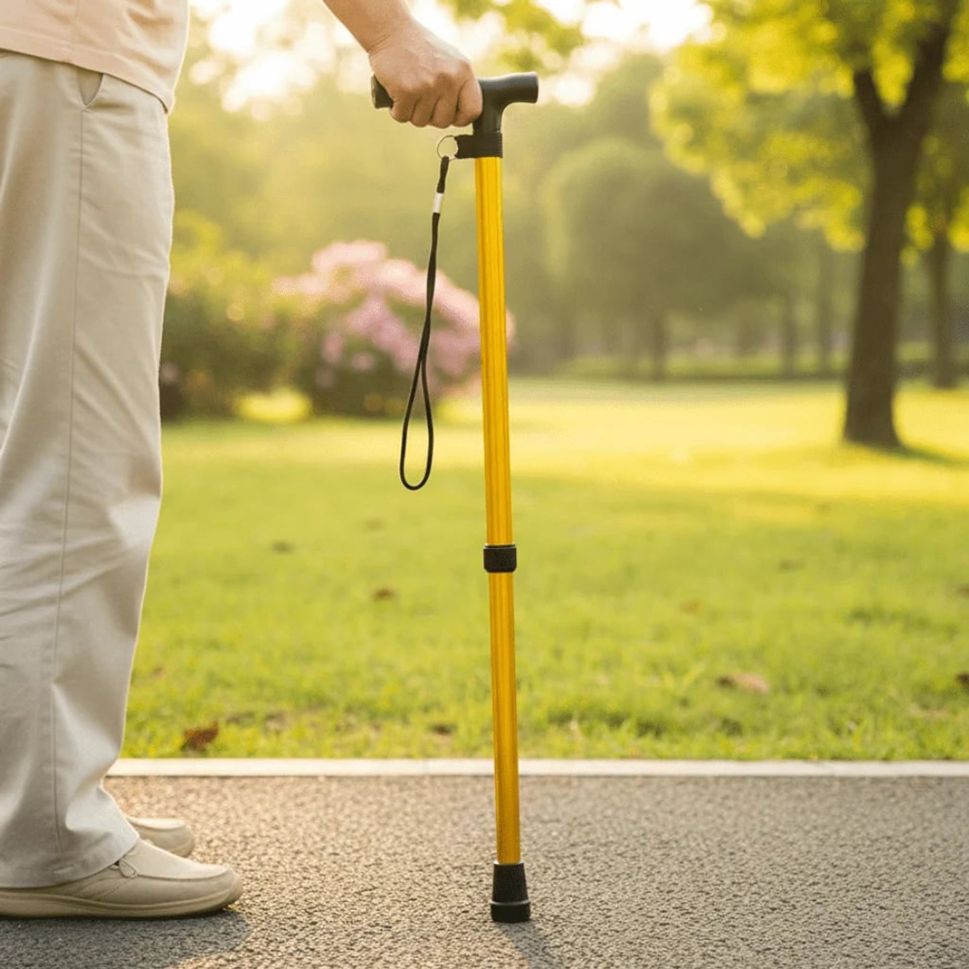 Walking Cane Height Adjustable From Leichtes Aluminium With Rutschfester Griff Ergonomic Non-Slip Grip And Wrist Strap - Image 1
