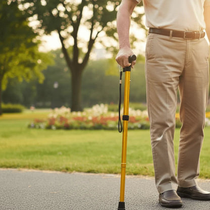 Walking Cane Height Adjustable From Leichtes Aluminium With Rutschfester Griff Ergonomic Non-Slip Grip And Wrist Strap - Image 3