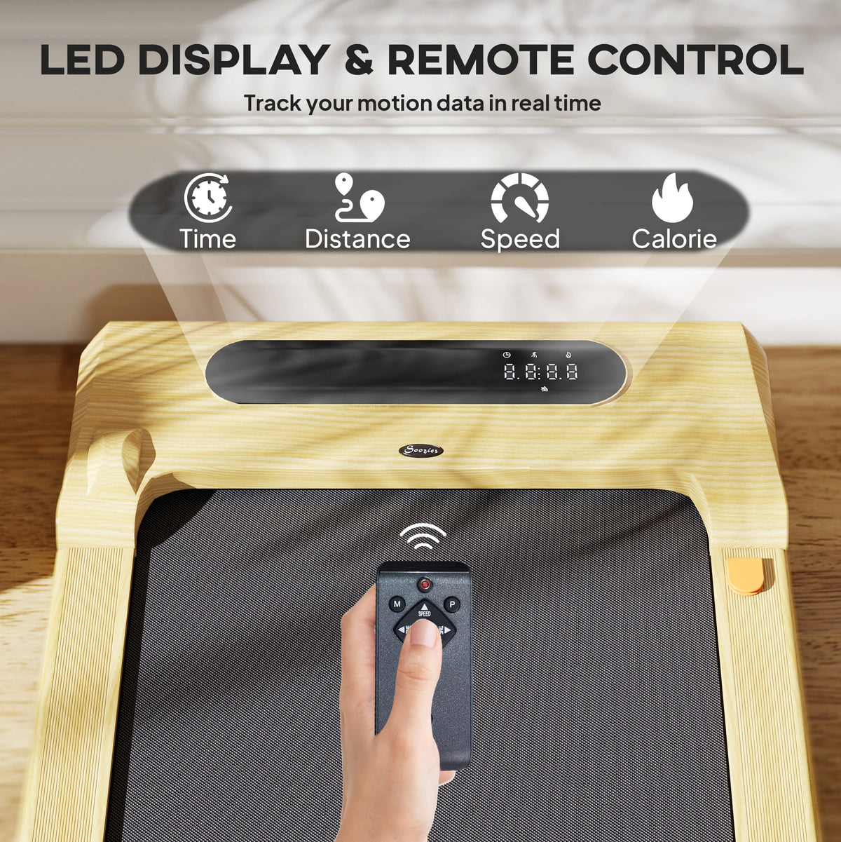 Walking Pad Treadmill With Remote Control LED Display And Transport Wheels For Home Office - Image 9