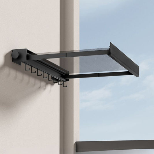 Wall Mounted Drying Rack Extendable With Shelf And Hooks Optimize Your Home Space - Image 5