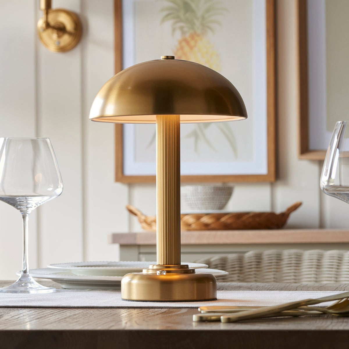 Warm Brass Rechargeable Table Lamp With Touch Dimmer - Image 2