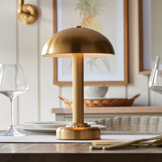 Warm Brass Rechargeable Table Lamp With Touch Dimmer - Image 2