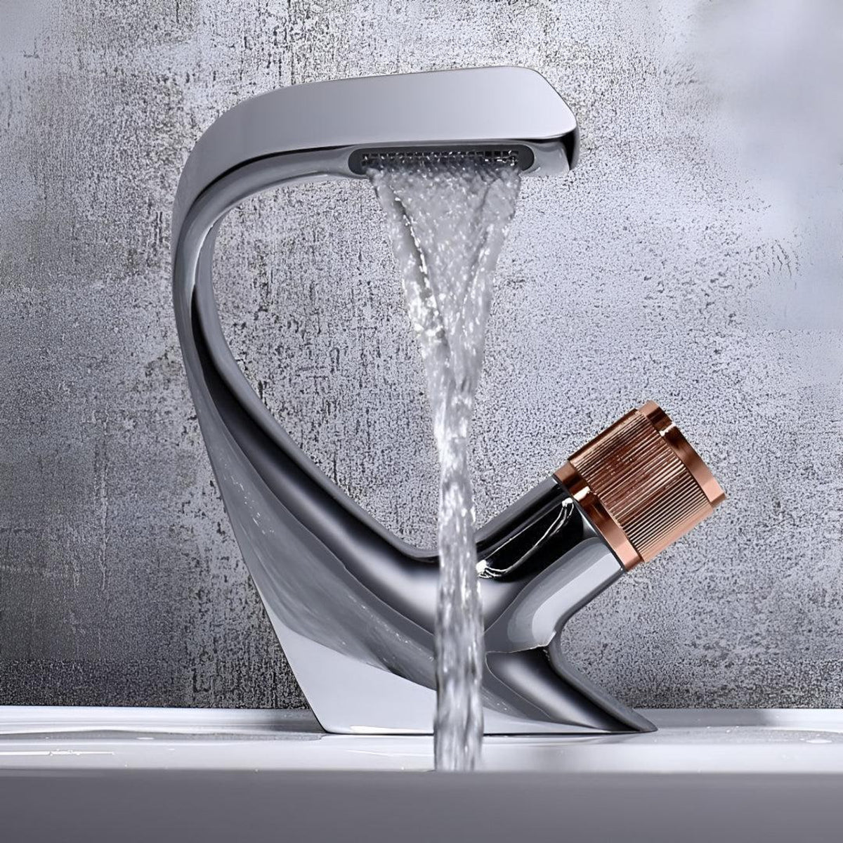 Waterfall Sink Faucet With Single-Handle Mixer For Modern Bathrooms - Image 7